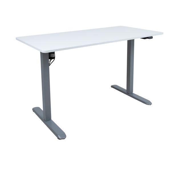 Desk ERGO LIGHT with 1 motor 120x60xH73-118cm, white/silver grey