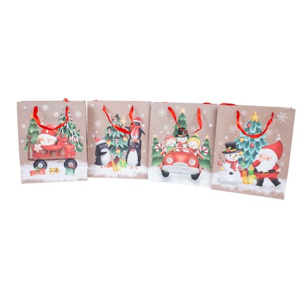 Gift bag MERRY M, 26x32x12cm, mix