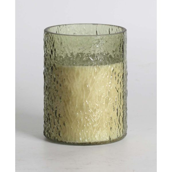 Scented candle in glass NATURE GREEN H13cm, Tranquil Summer