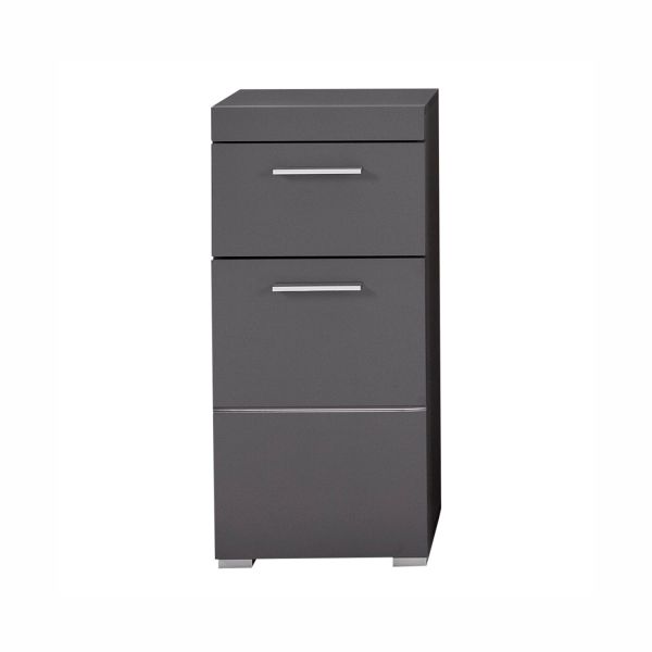Bathroom cabinet AMANDA 37x31xH79cm, grey gloss/grey