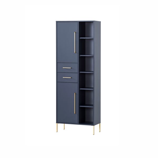 Bathroom cabinet KENT 67x33xH184cm, blue