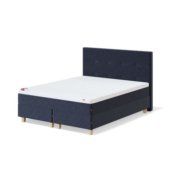 Continental bed BLUE 140x200cm, dark grey