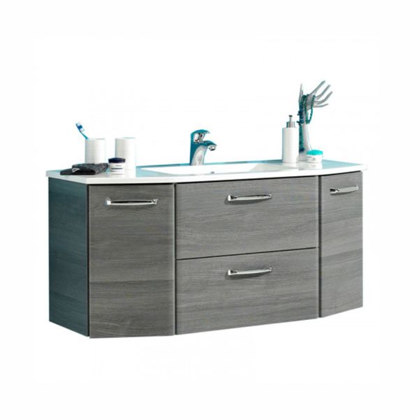 Washbasin cabinet with ceramic washbasin 328, 112x48xH53,5cm, grey