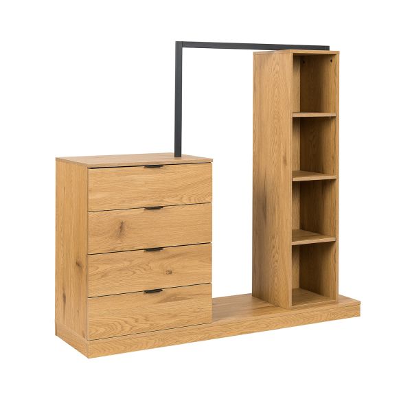 Hallway set NOVA 145x40xH137cm, oak/black