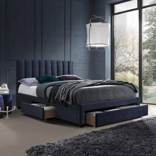 Bed GRACE with mattress HARMONY DUO SEASON 160x200cm, dark grey