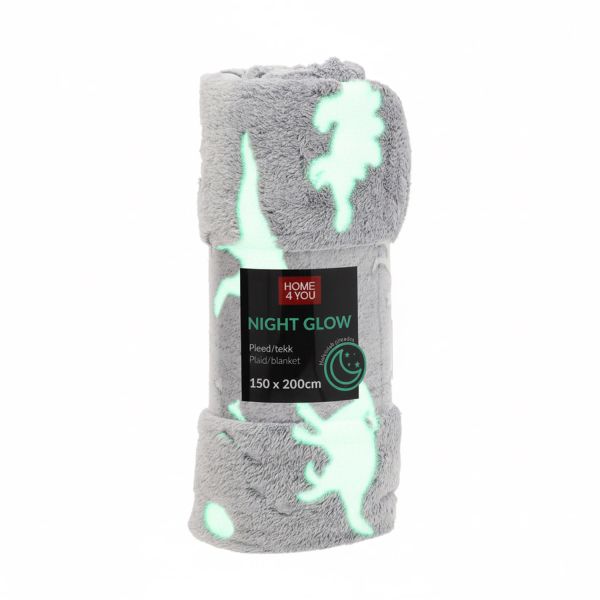 Plaid NIGHT LIGHT 150x200cm, dinosaurs