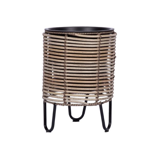Planter WICKER D25xH35cm, beige-grey