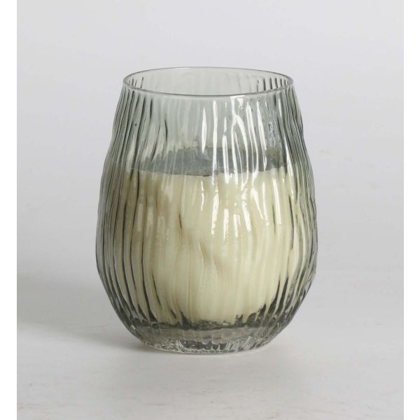 Scented candle in glass NATURE GREEN H10,8cm, Evergreen