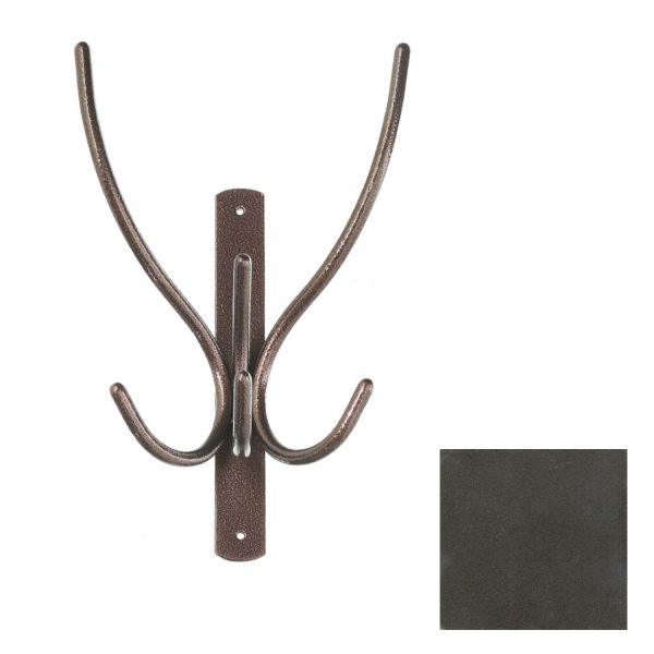 Wall coat rack IBEX-3, 20x10xH29cm, dark silver
