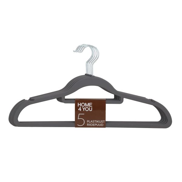 Hangers 5 pcs, dark grey, non-slip