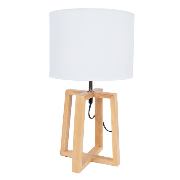 Galda lampa WOODEN H44,5cm, balts