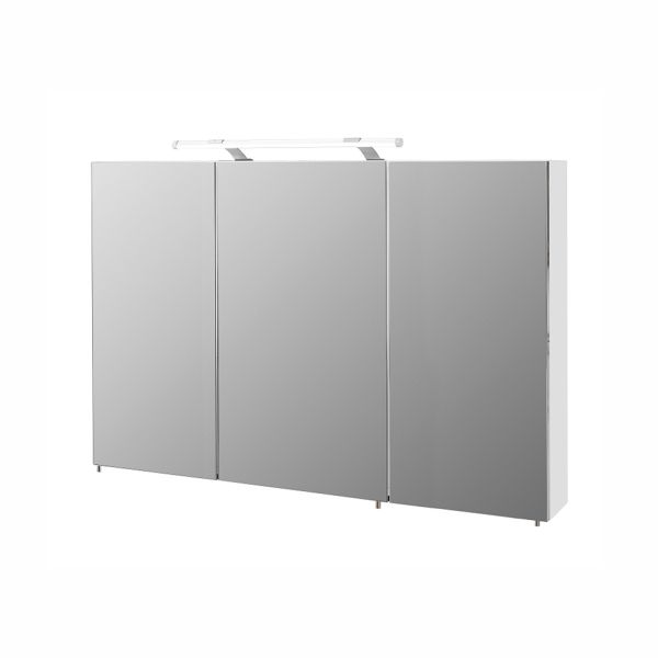 Mirror cabinet with LED lighting DORINA 120x16xH71cm, white gloss