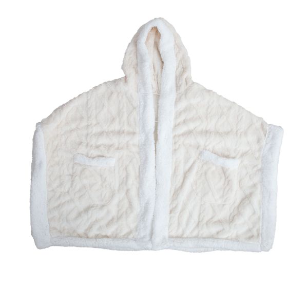 Plaid with hood MONNA white