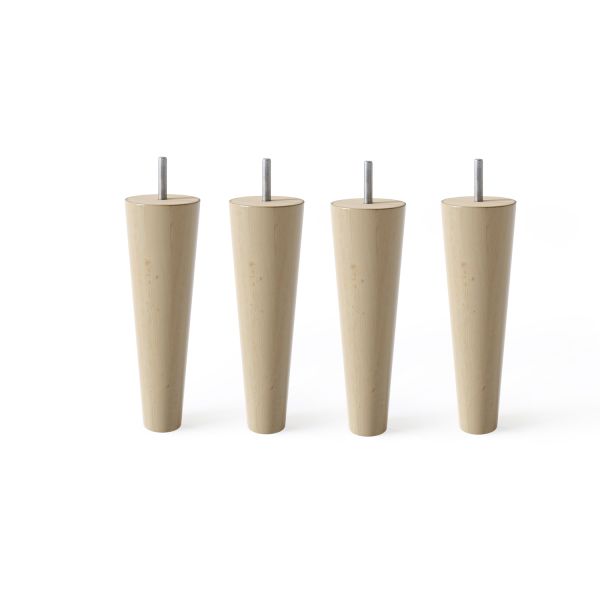 Leg conical H18cm, 4pcs, beech