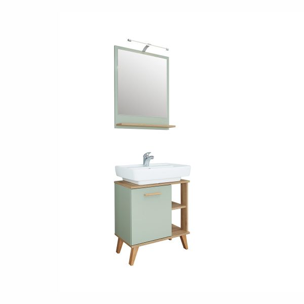 Bathroom set 963 sage/oak, LED