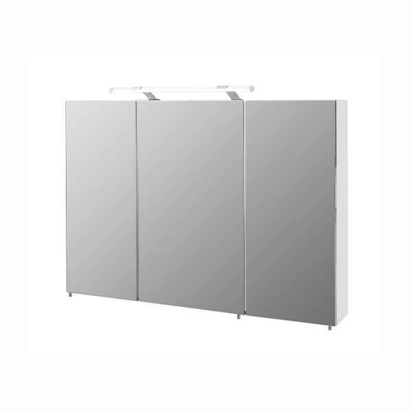 Mirror cabinet with LED lighting DORINA 100x16xH71cm, white gloss