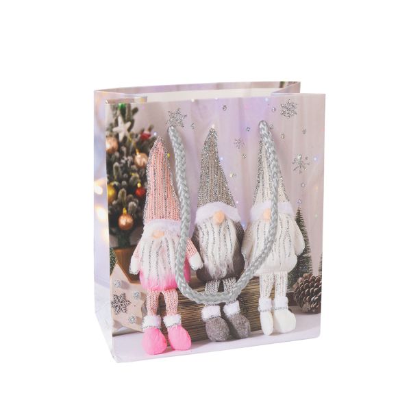 Подарочный пакет XMAS ELF, 12х14х6см, микс