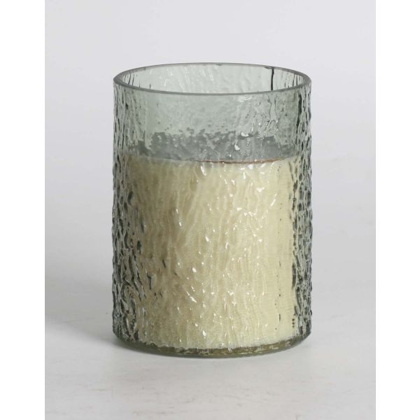 Scented candle in glass NATURE GREEN H13cm, Evergreen