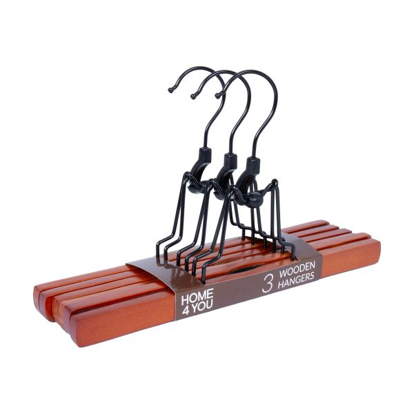 Cloth hangers for trousers 3pcs, brown