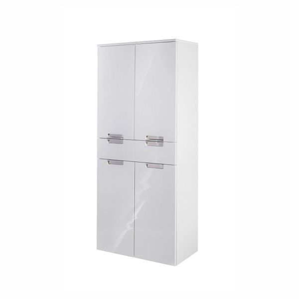 Tall bathroom cabinet MARS 65x36xH159cm, white gloss