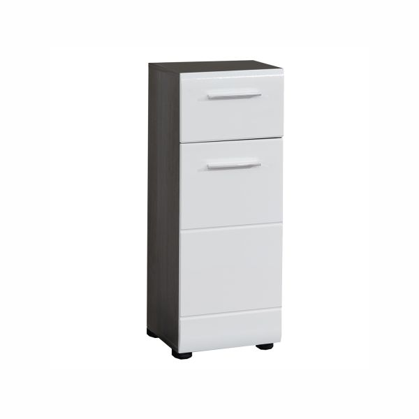 Bathroom cabinet LINE 30x31H80cm, grey/white gloss