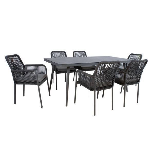 Garden furniture set HELA table and 6 chairs