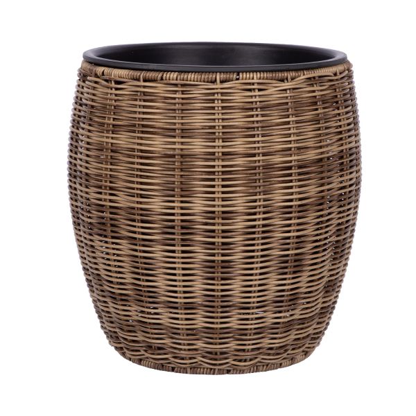 Planter WICKER D30xH30cm, light brown
