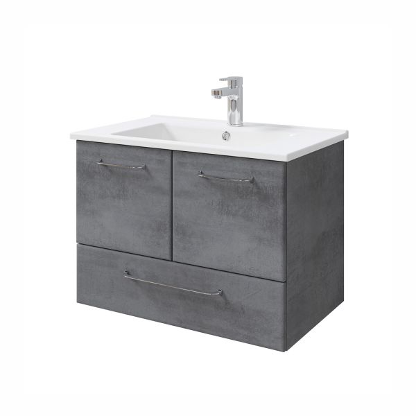 Washbasin cabinet with ceramic washbasin 945, 72x44xH51cm, dark grey
