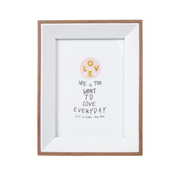 Photo frame DECOR, 15x20cm, white/wood