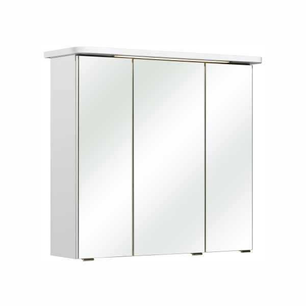 Mirror cabinet with LED lighting 87-I, 75x20xH72cm, white