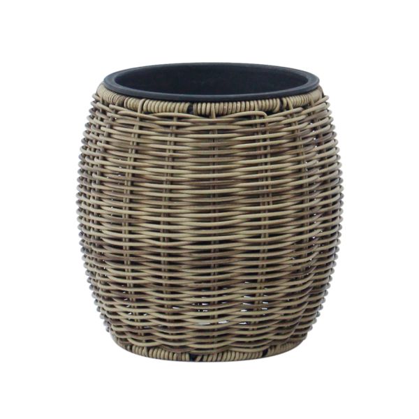 Planter WICKER D20xH20cm, light brown
