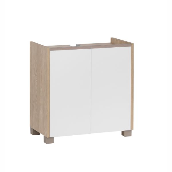 Washbasin cabinet JUBA 57x33xH59cm, white/oak