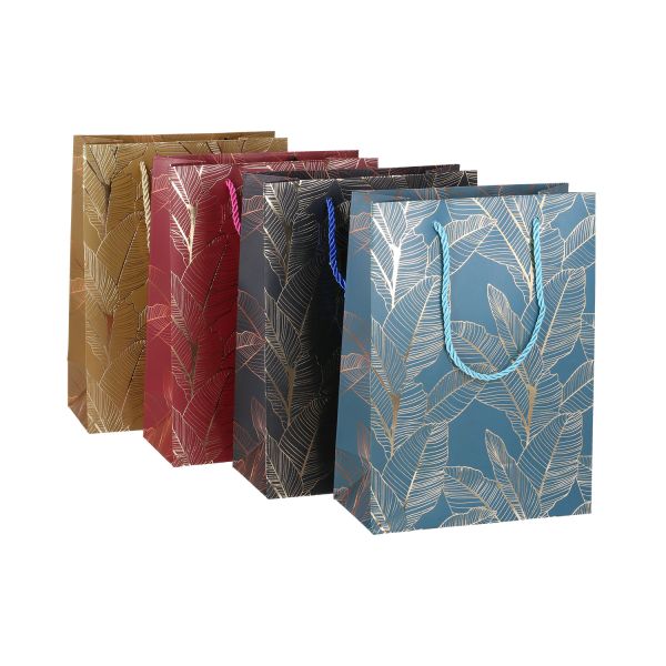 Gift bag LEAF S, 18x24x8,5cm, mix