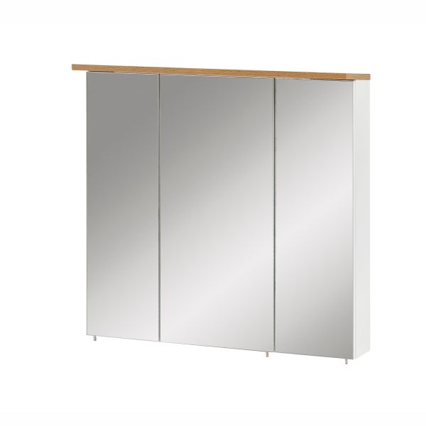 Mirror cabinet PADUA 70,5x16xH72cm white gloss/oak