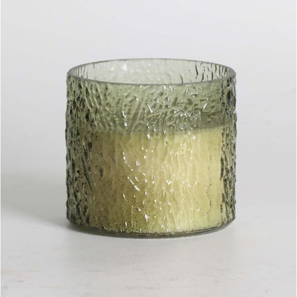 Scented candle in glass NATURE GREEN H9cm, Tranquil Summer