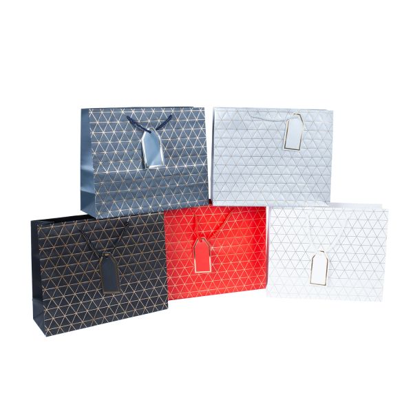 Gift bag IRIS M, 32x26x11cm, mix
