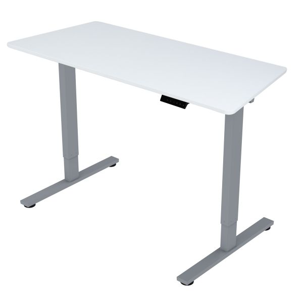 Desk ERGO FIT with 1 motor 120x60xH71,5-116cm, white/silver grey