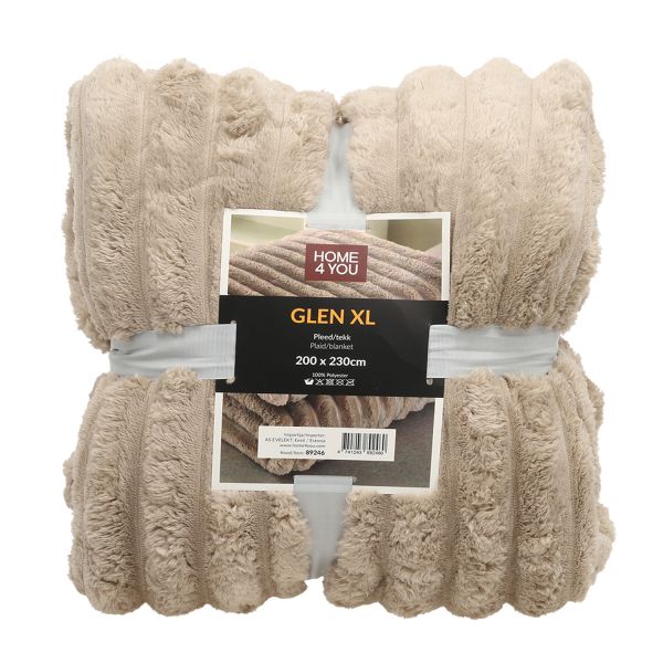Plaid GLEN XL 200x230cm, beige