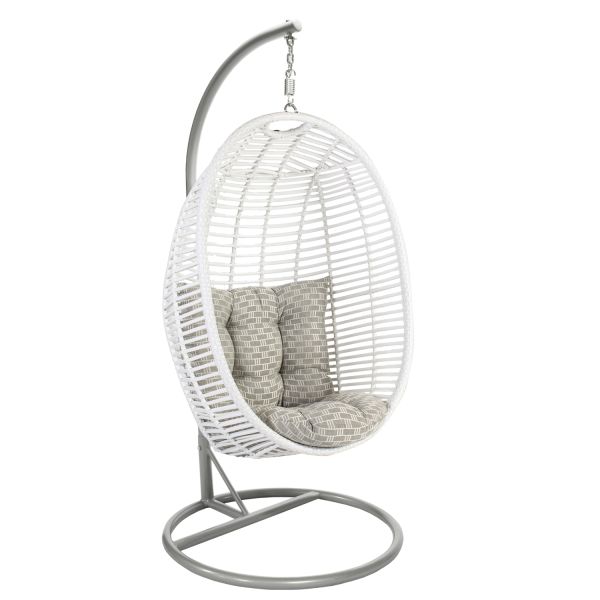 Piekaramais šūpuļkrēsls CORA 96xD96xH198cm, balts