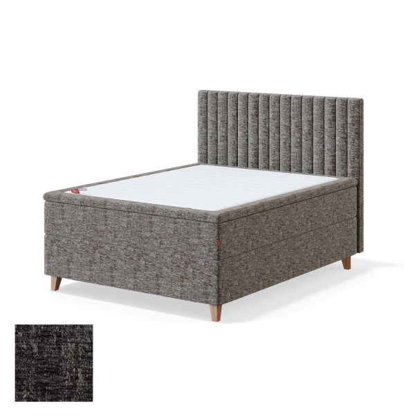 Continental bed 4 legs BLACK CONTINENTAL AVOLA 180x200cm, soft, dark grey