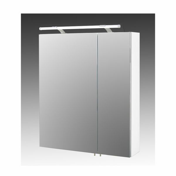 Mirror cabinet with LED lighting DORINA 60x16xH71cm, white gloss