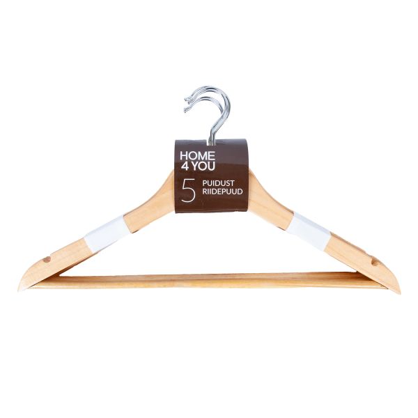 Cloth hangers 5pcs, natural