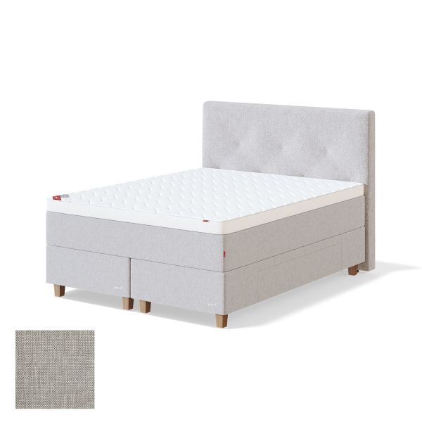 Continental bed with drawer BLACK CONTINENTAL MANGO 180x200cm, firm, beige