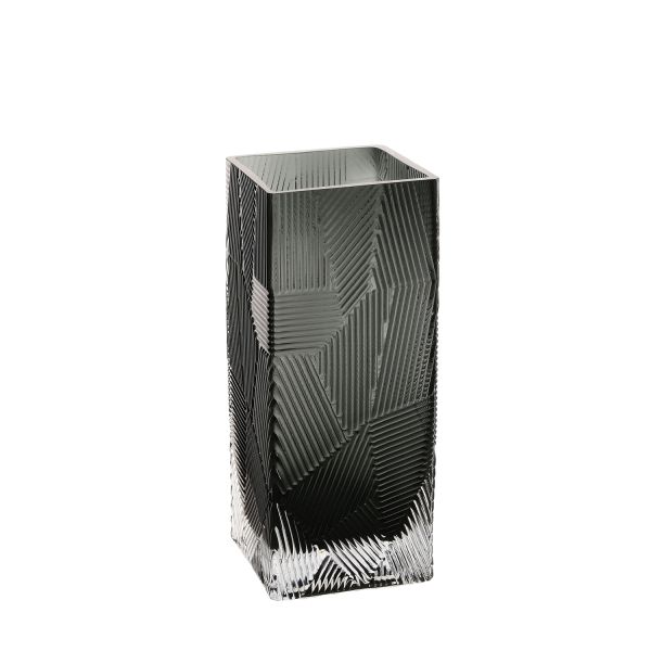 Vase ZANA 10x10xH25cm, grey glass