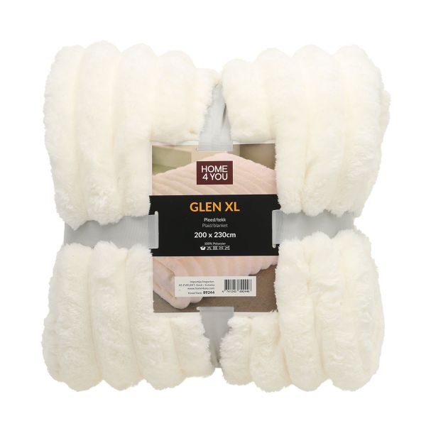 Plaid GLEN XL 200x230cm, white