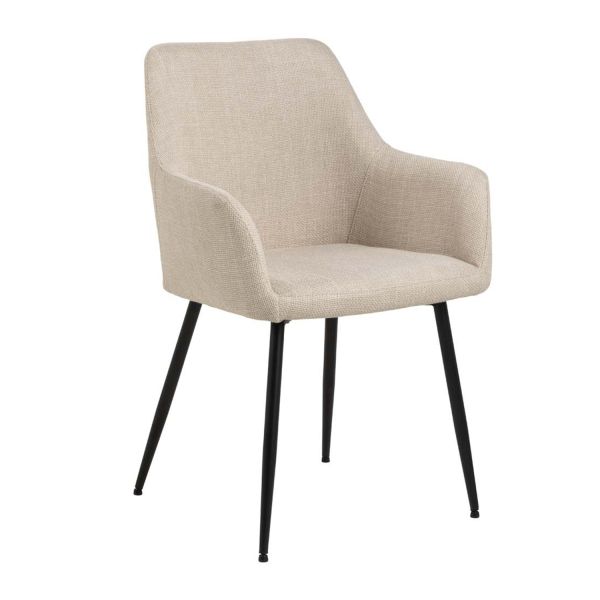 Ēdamistabas krēsls LIZZY ar roku balstiem, bēšs