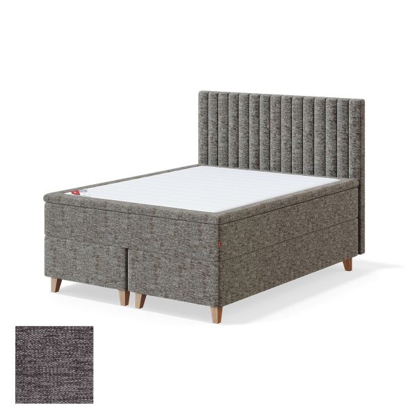 Continental bed 8 legs BLACK CONTINENTAL VERANO 160x200cm, soft, grey