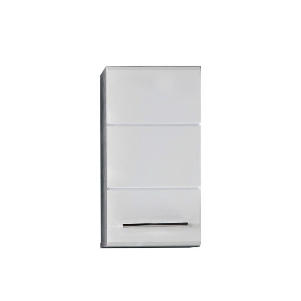 Wall cabinet NANO 32x21xH61cm, white high gloss/grey