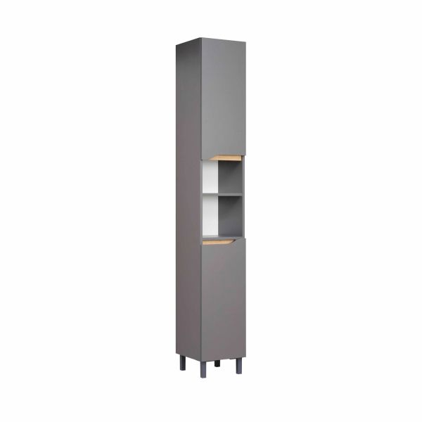 Tall bathroom cabinet 357, 30x33xH185,5cm, grey