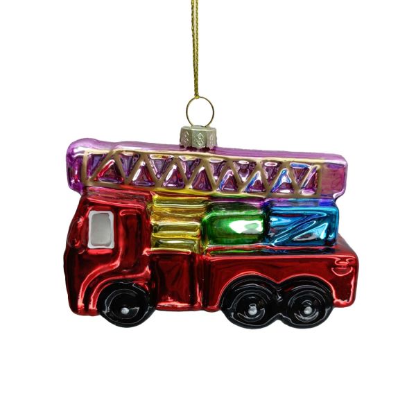 Рождественское украшение JOY FIRETRUCK 10 см, стекло